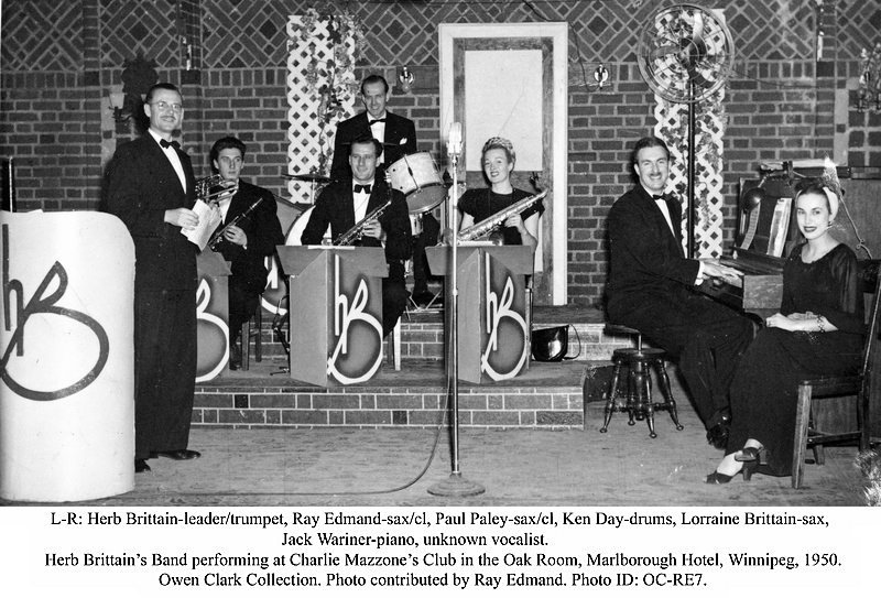 The Herb Brittain Band at the
                              Marlborough Hotel 1950