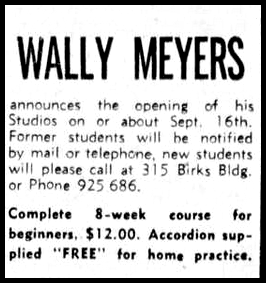 Wally Meyers
                              Music School Opening