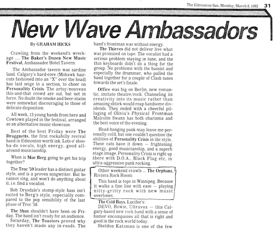 Newspaper
                              Article March 8, 1982