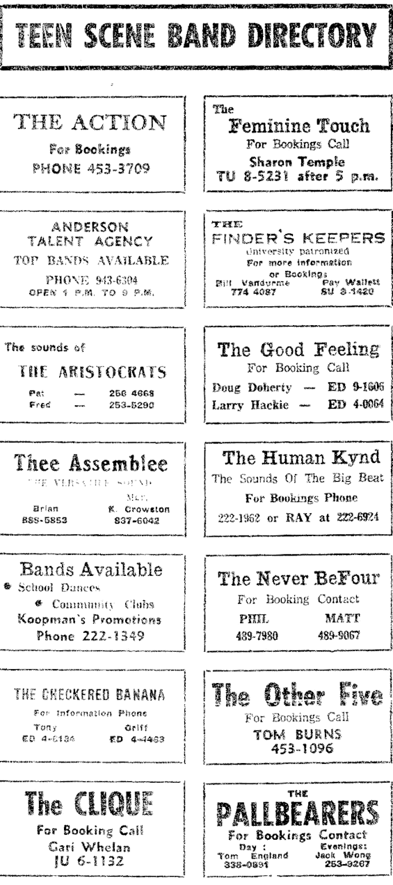 Teen Scene Band Directory
