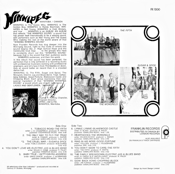 Franklin Records Volume 1 Back Cover
